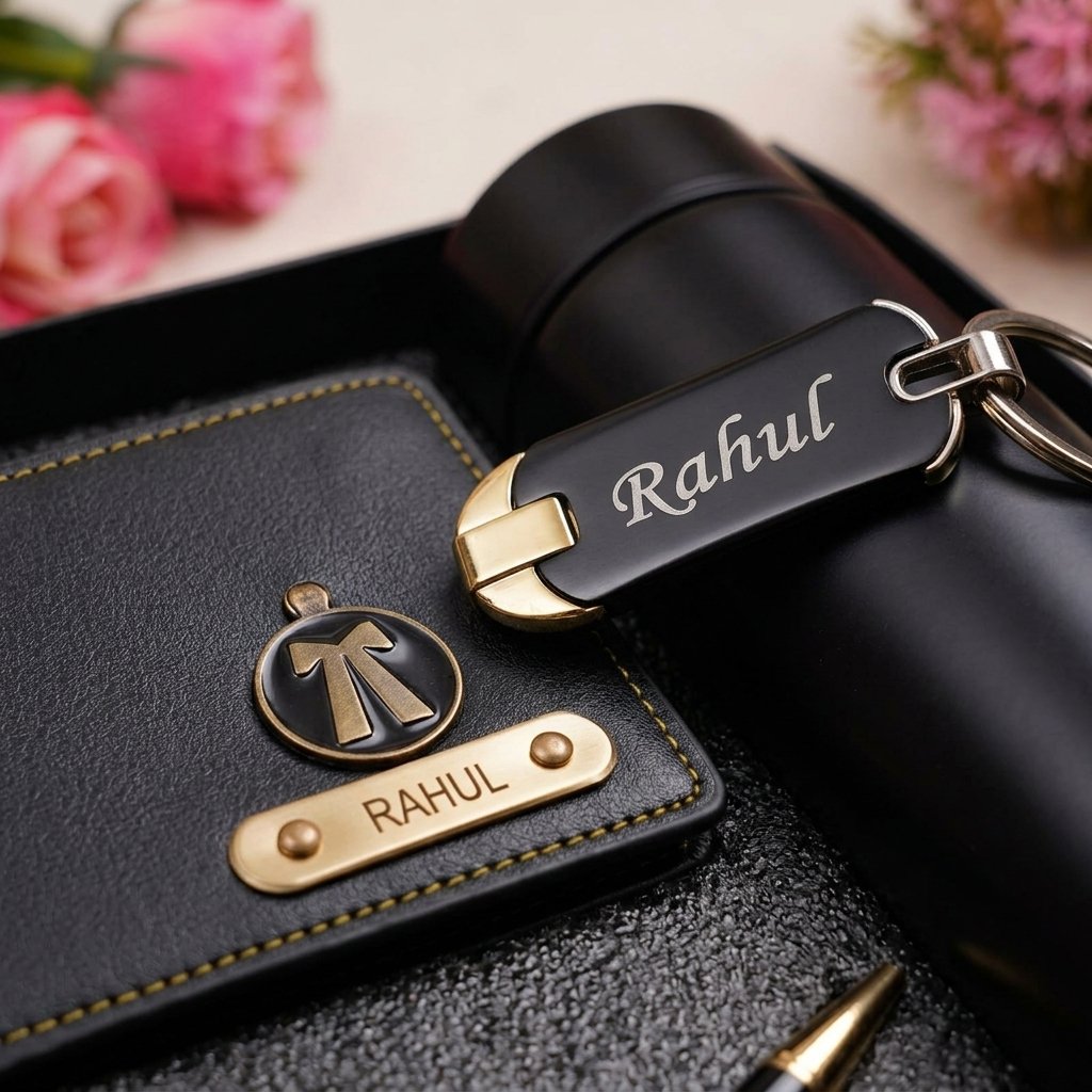Wallet Combo Set: Unforgettable Father's Day Gift — close-up detail view showing personalisation and craftsmanship
