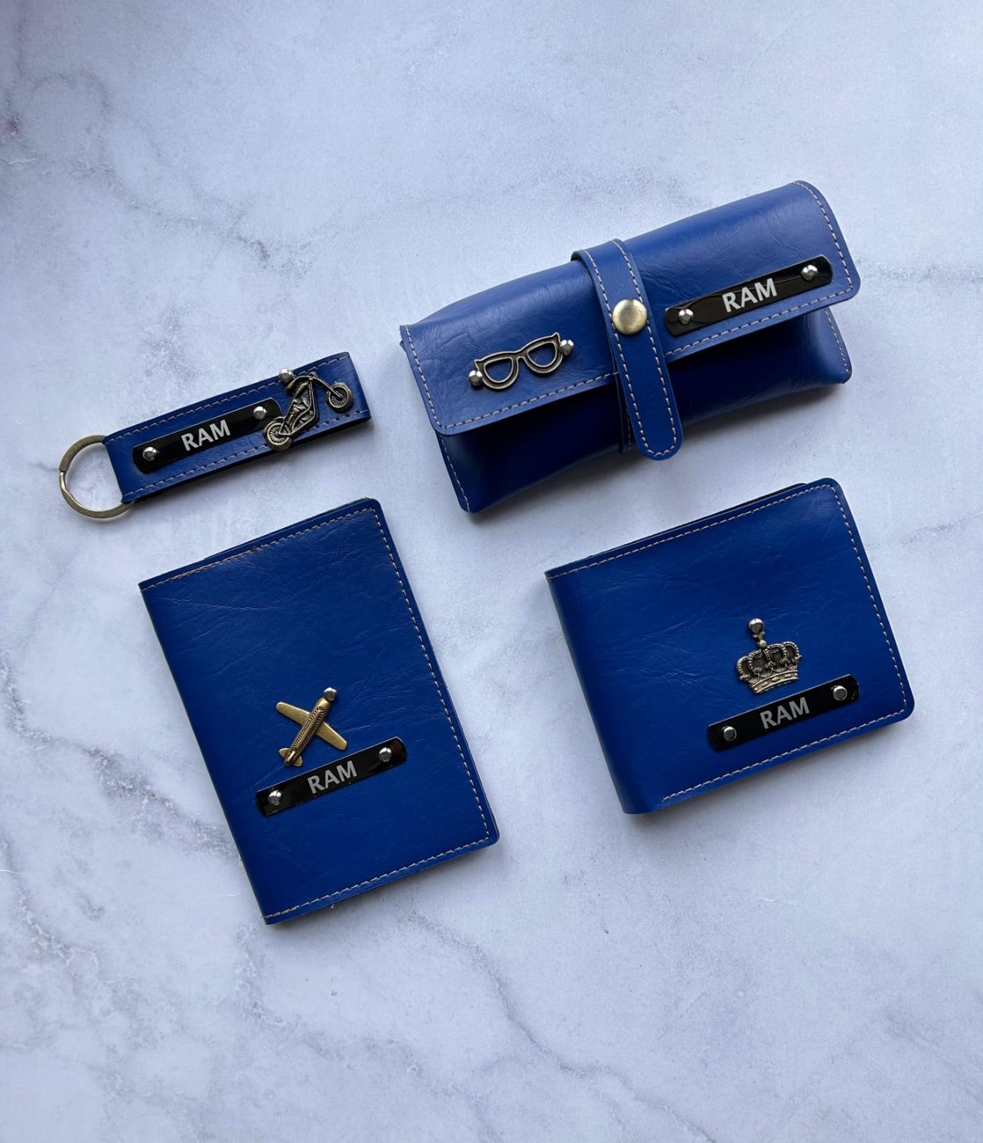 Bangkok Leather Wallet 4-Piece Combo for Men – Personalised Gift Set | Birthday Anniversary Gift for Husband Boyfriend — personalised corporate bulk gift with logo engraving, India