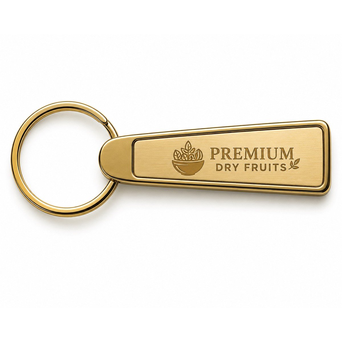 Personalised Bar Metal Logo Keychain (Gold) for corporate bulk gifting