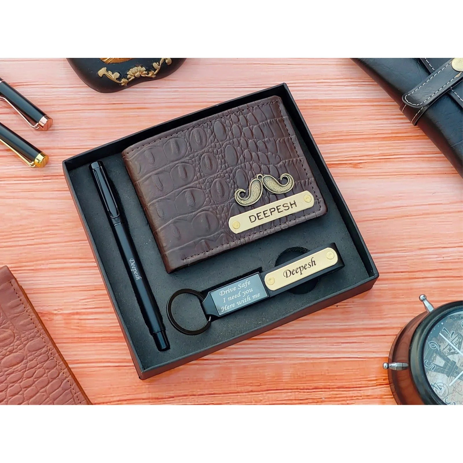 Personalised Crock 3.0 wallet stylish pen and beeta keychain premium combo 5