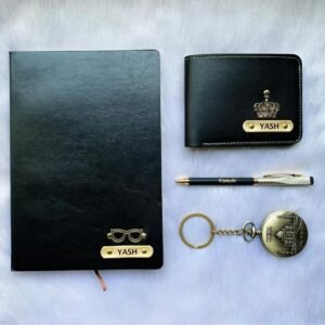 Diary + Pen + Antique Watch + Men's Wallet – 4-Piece Personalised Gift Combo | Birthday Anniversary Gift for Husband