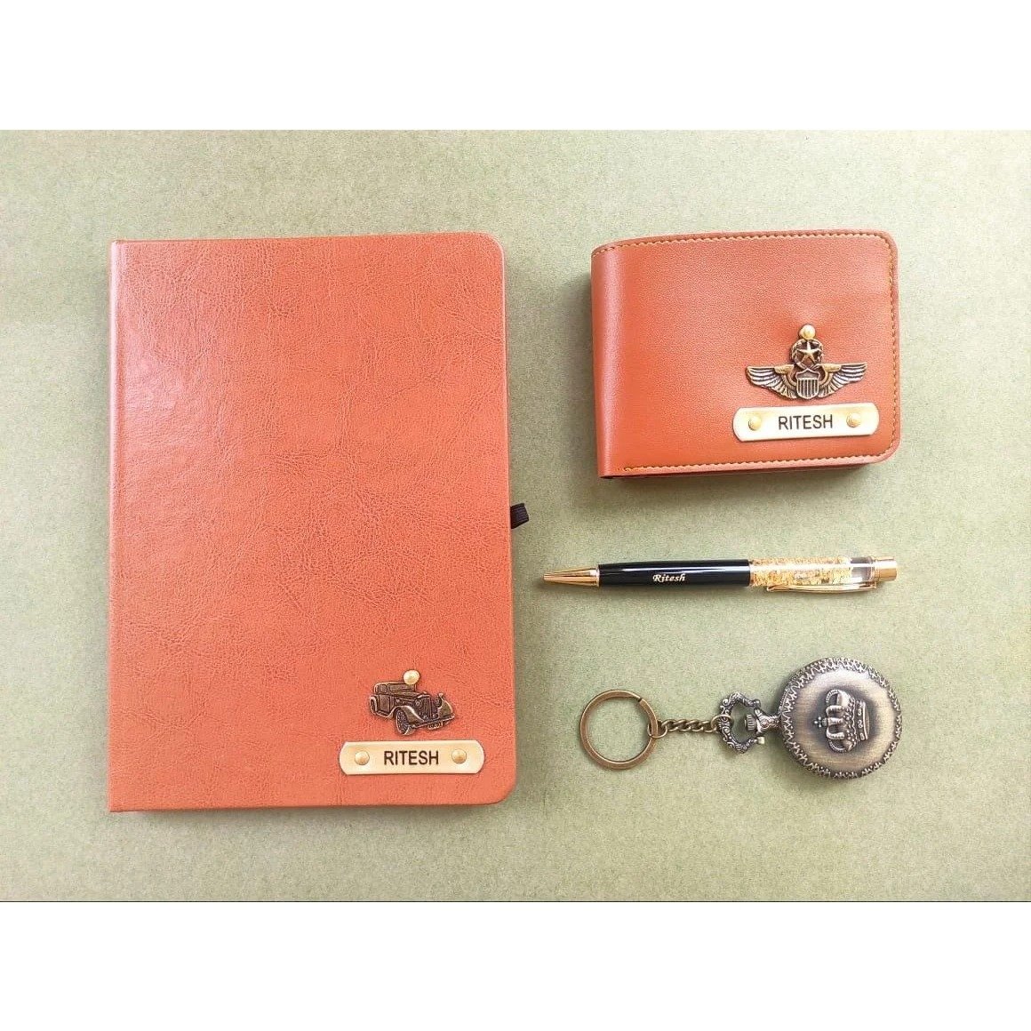 Personalised diary pen antique watch and wallet 4 piece combo for men 2