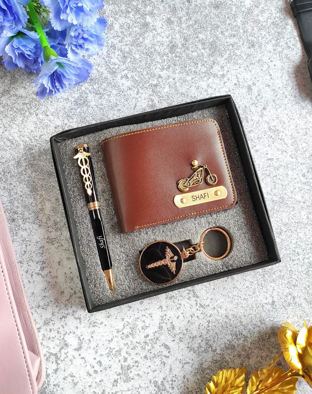 Personalised doctor gift combo faux wallet doctor pen and stethoscope keychain