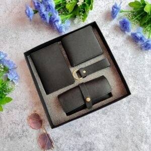 Imported Leather 4-Piece Combo for Men – Wallet, Card Holder, Pen Sleeve & Keychain — gift-ready presentation suitable for special occasions