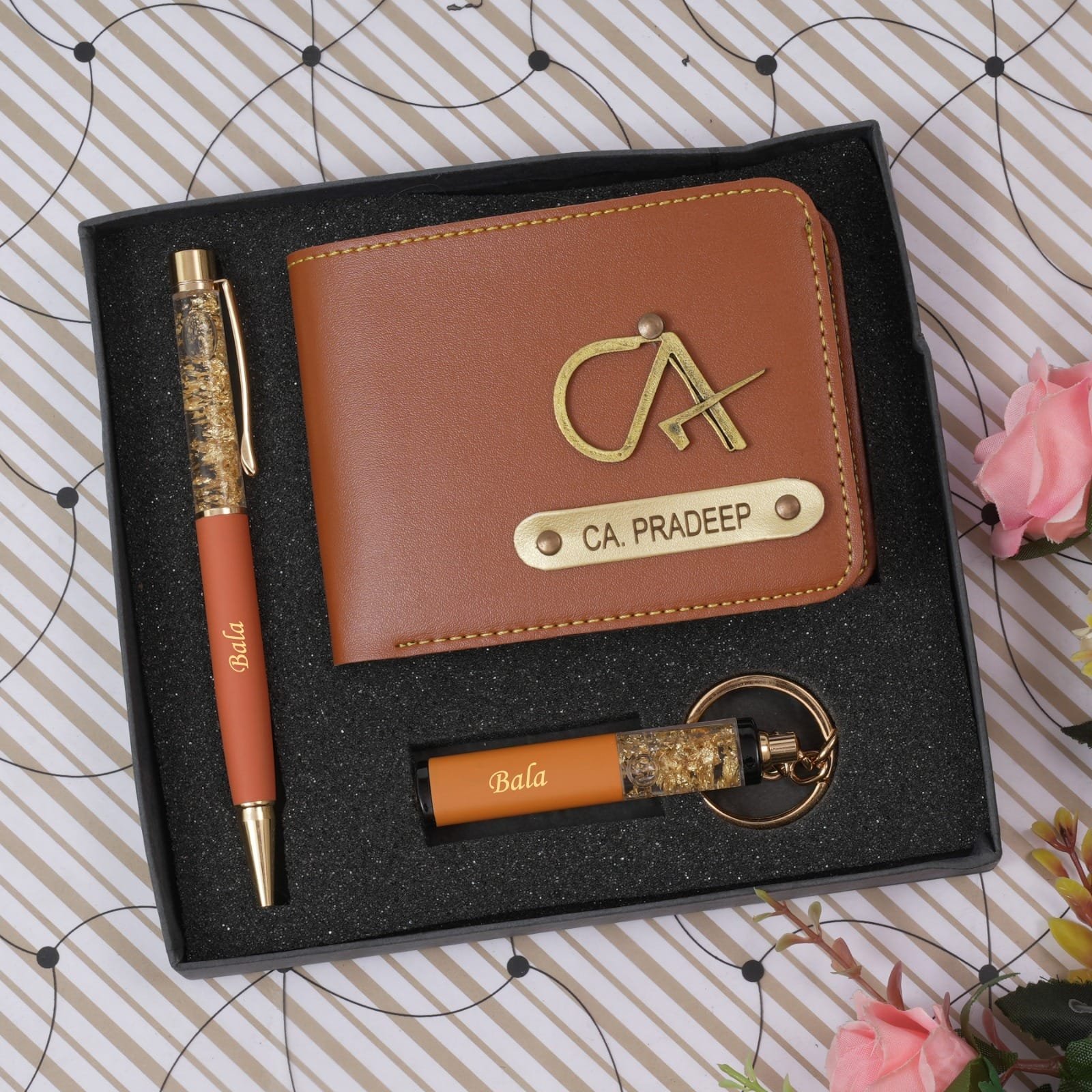 Men's gift combo set with wallet, pen and keychain