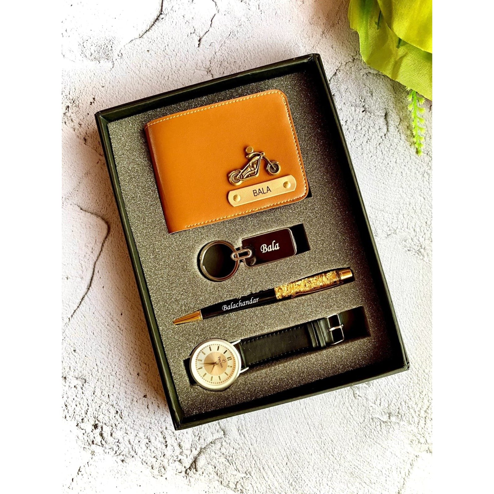 Men's Wallet + Metal Keychain + Pen + Wa