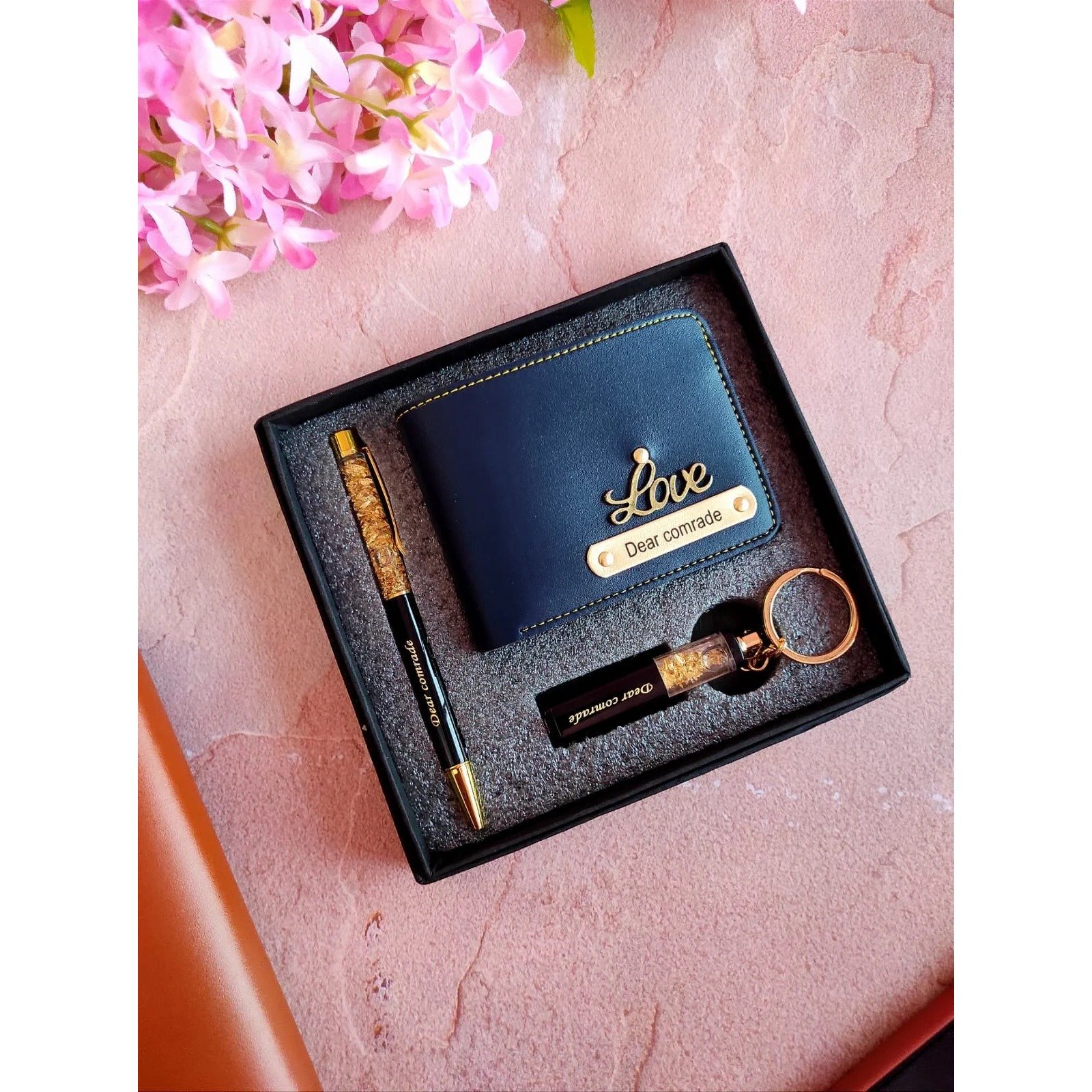 Men’s Wallet Pen Keychain Combo Gift Box
