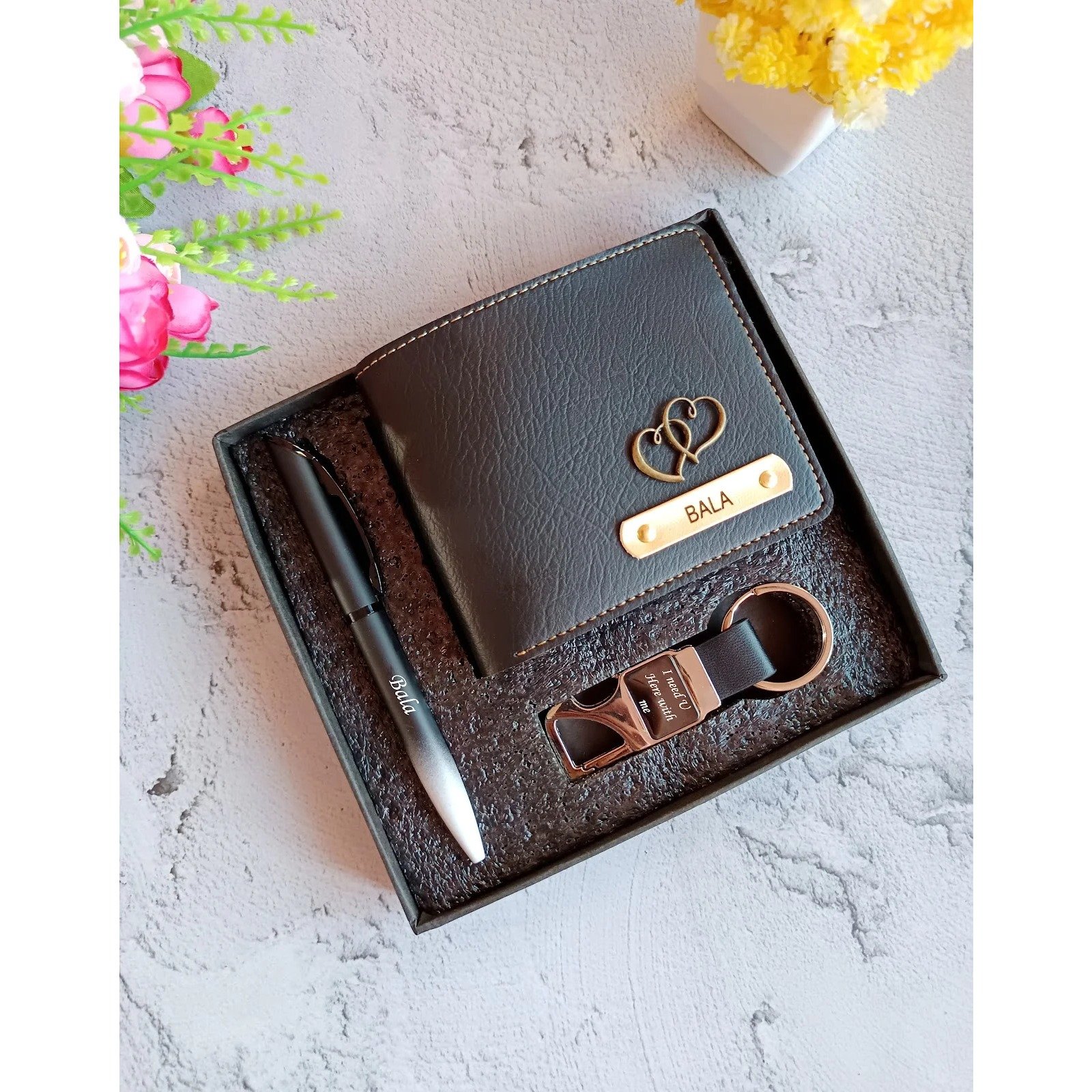 Personalised Nexon wallet pen and hook metal keychain combo 2