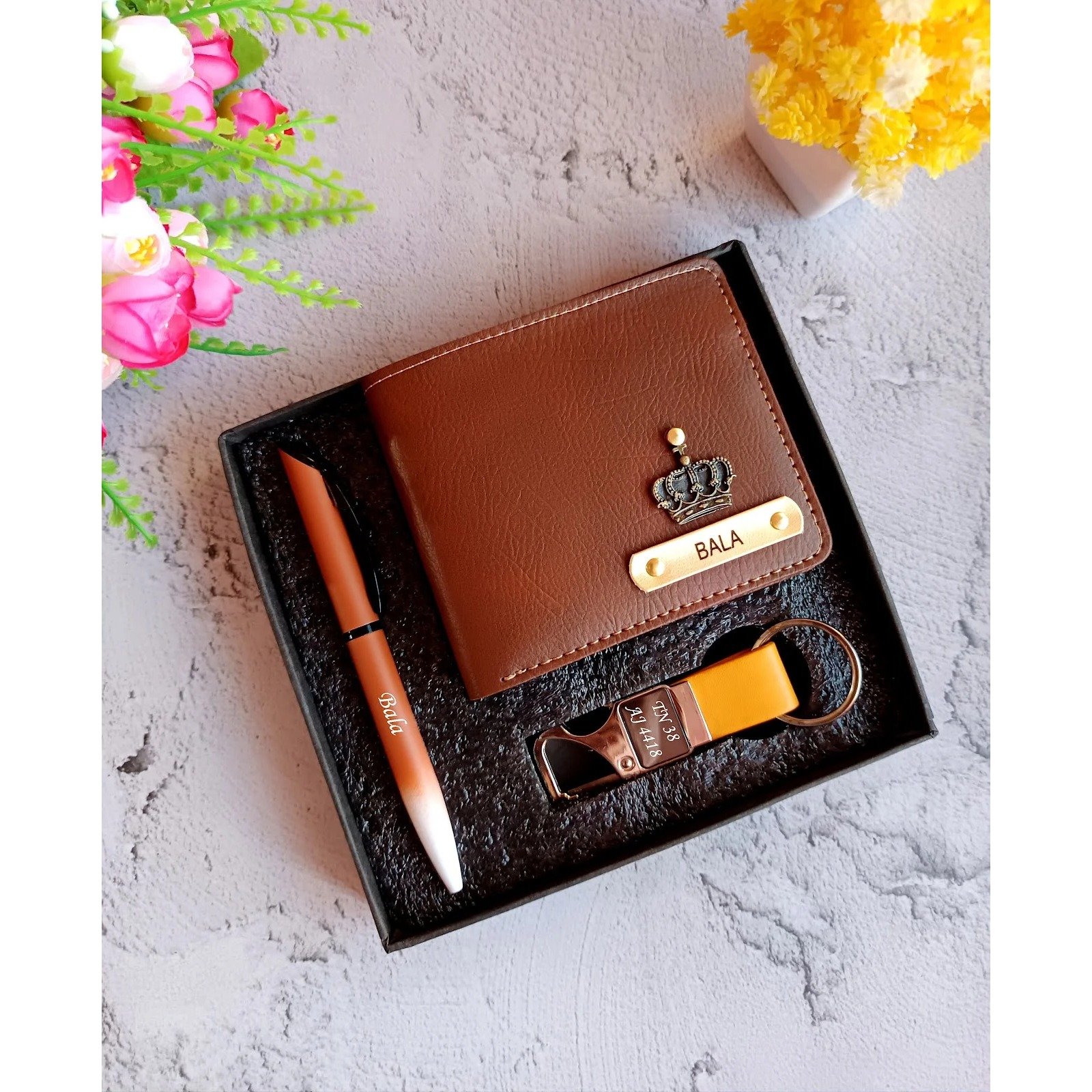 Personalised Nexon wallet pen and hook metal keychain combo 3