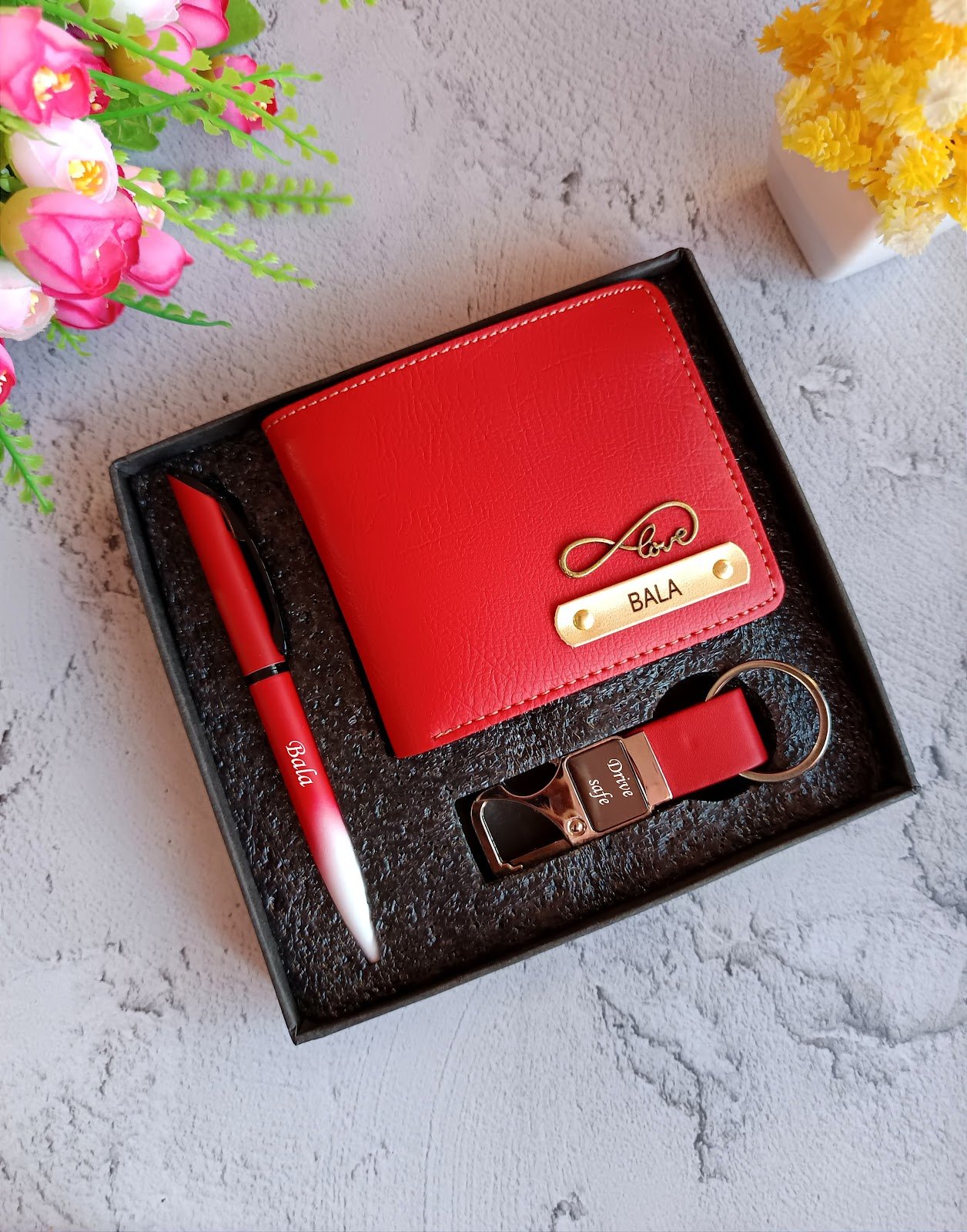 Nexon Wallet + Pen + Metal Keychain – 3-in-1 Men's Gift Combo | Birthday Anniversary Gift for Husband Boyfriend — personalised corporate bulk gift with logo engraving, India