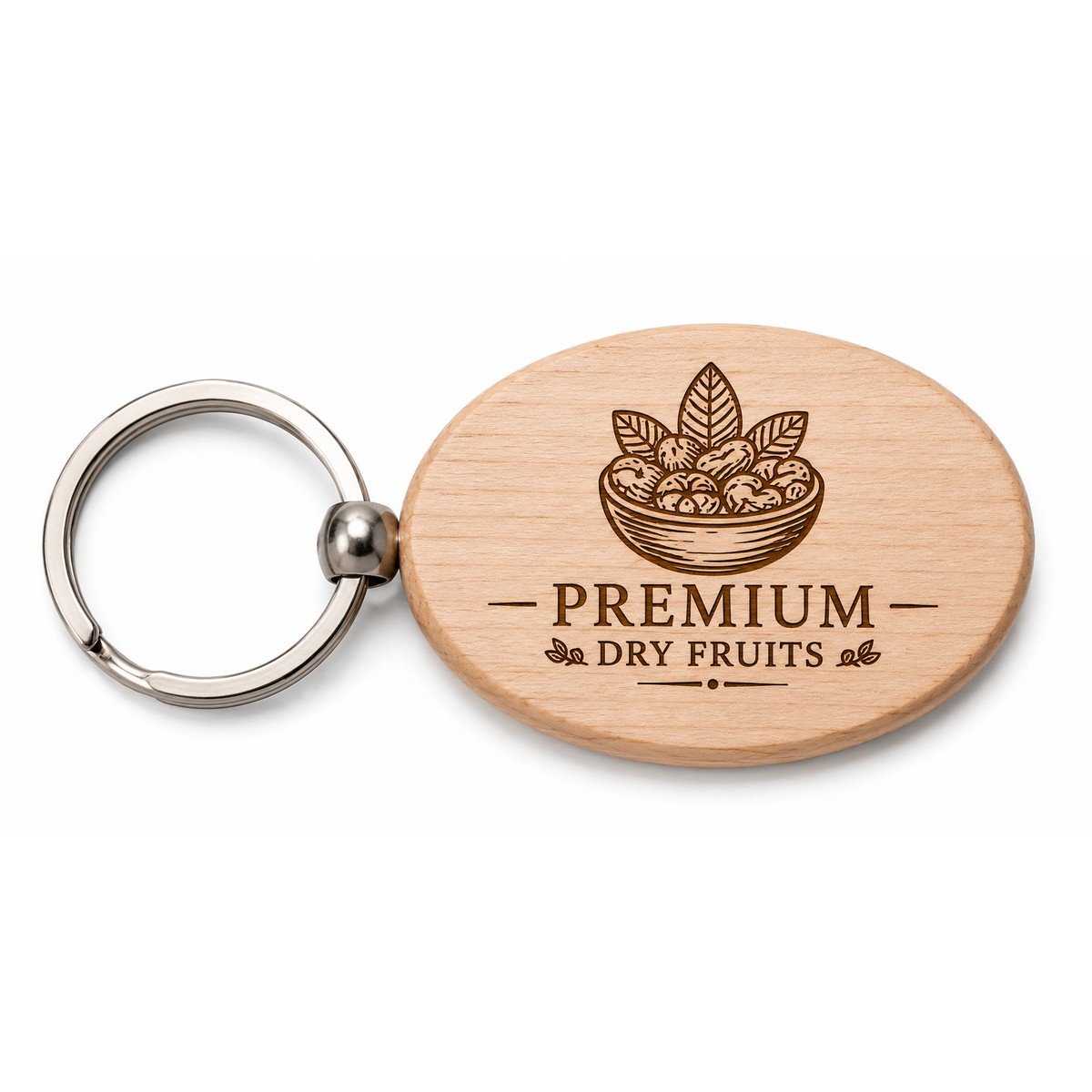 Personalised Oval Wooden Keychain for corporate bulk gifting