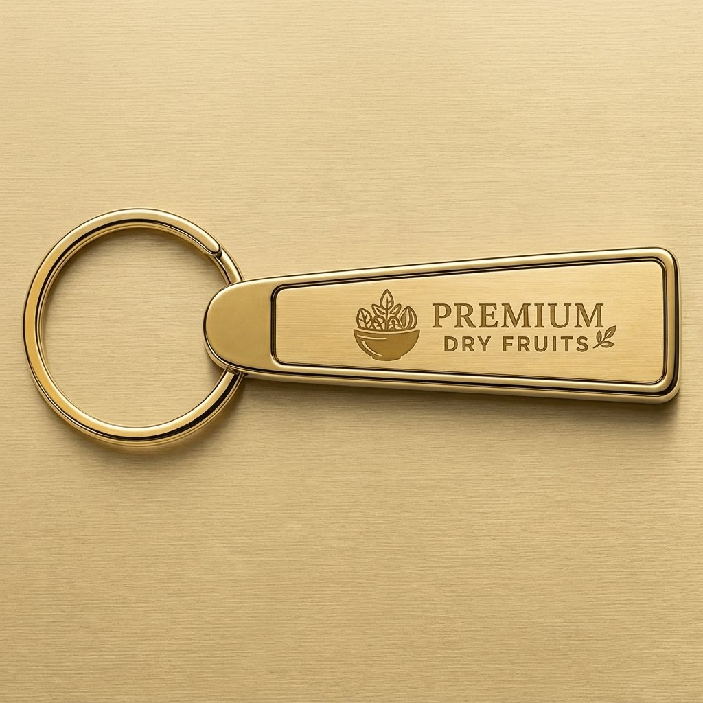 Personalised Bar Metal Logo Keychain (Gold) — Corporate Bulk Gift — gift-ready presentation suitable for special occasions