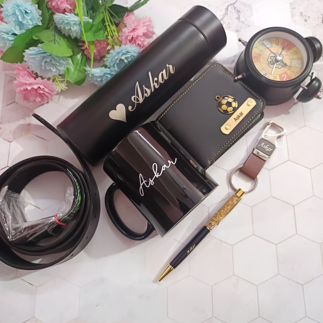 personalised black magic mug temperature bottle pen watch combo personalised gift combo