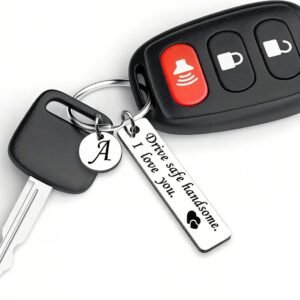 Personalised Car Key Fob Keychain – Drive Safe Engraved Name