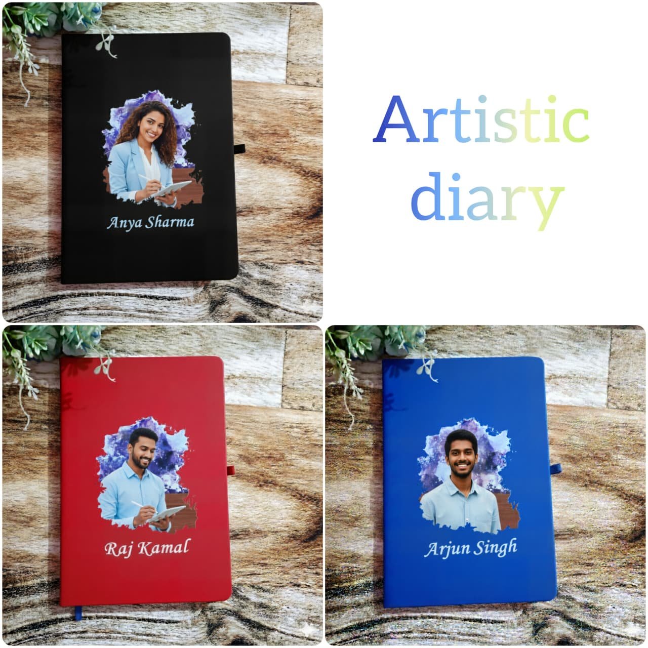 personalised colour photo diary name personalised gift combo