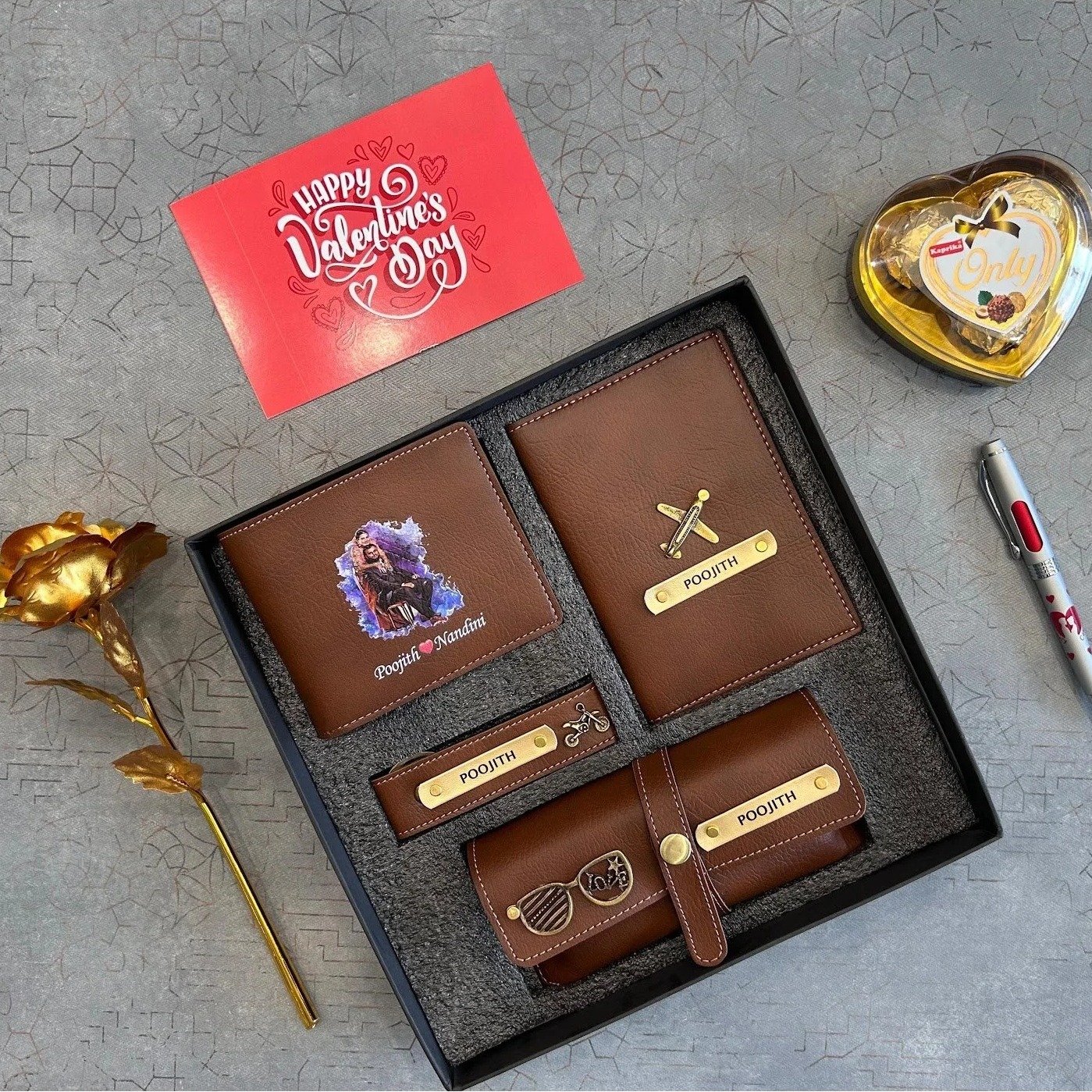 Personalised Colour Photo Wallet & Watch Gift Combo | Birthday Anniversary Gift for Husband Boyfriend
