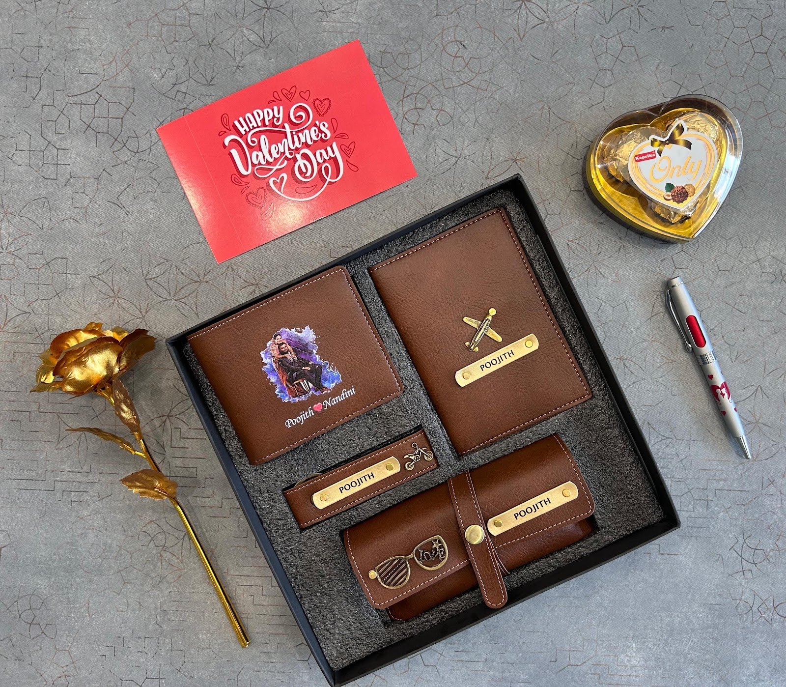 Personalised Colour Photo Wallet & Watch Gift Combo | Birthday Anniversary Gift for Husband Boyfriend — personalised corporate bulk gift with logo engraving, India