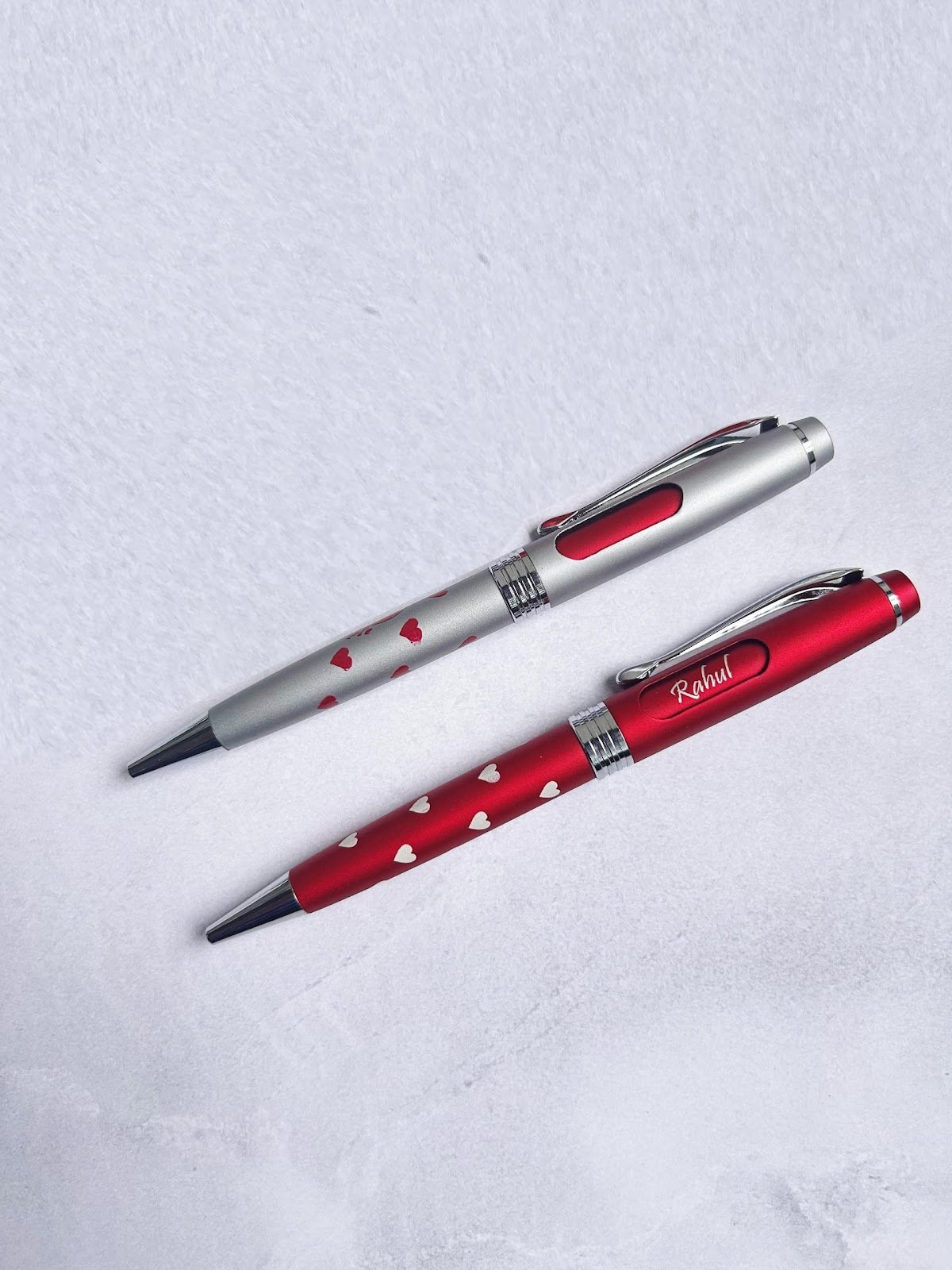 Personalised couple pen set with name engraving his and hers