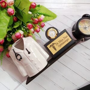 personalised doctor coat mug name plate watch combo personalised gift combo