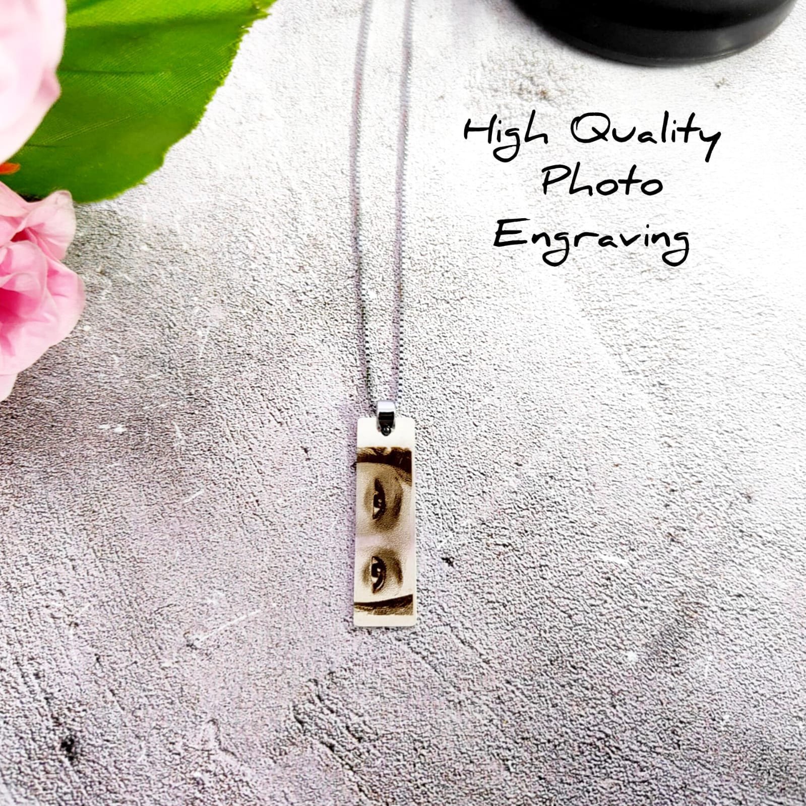 personalised eye photo locket pendant silver personalised gift combo