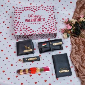 personalised faux leather combo rose chocolate valentine box personalised gift combo