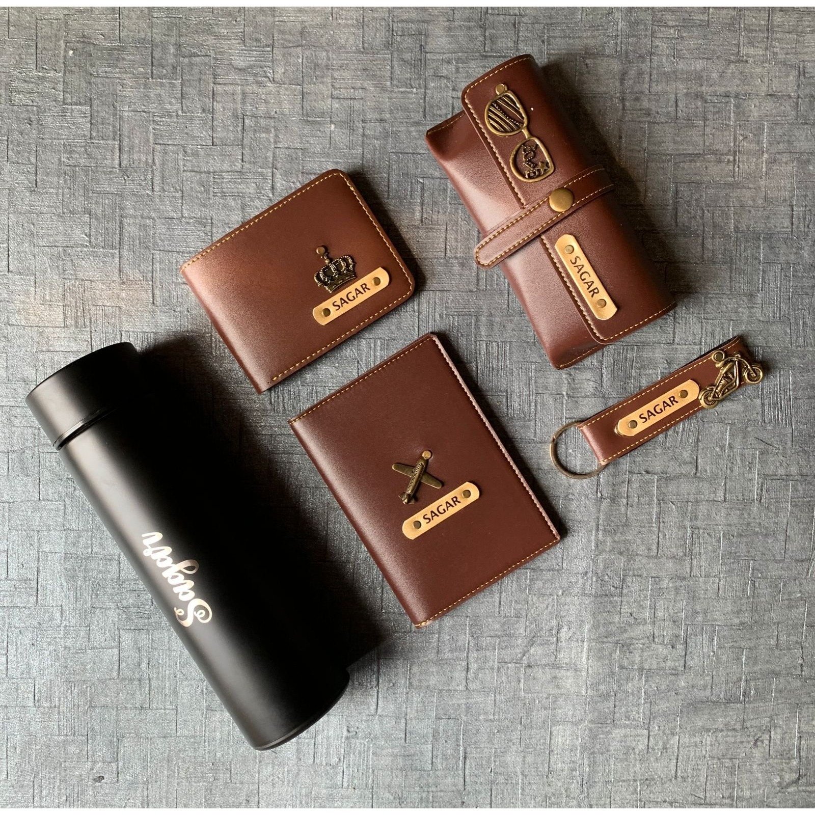 Personalised Faux Leather Wallet Combo w