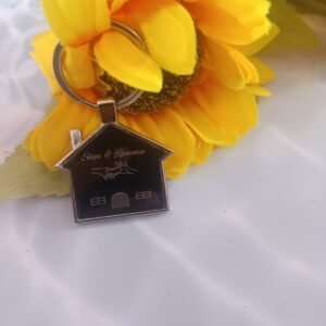 Personalised Home House Shaped Engraved Keychain