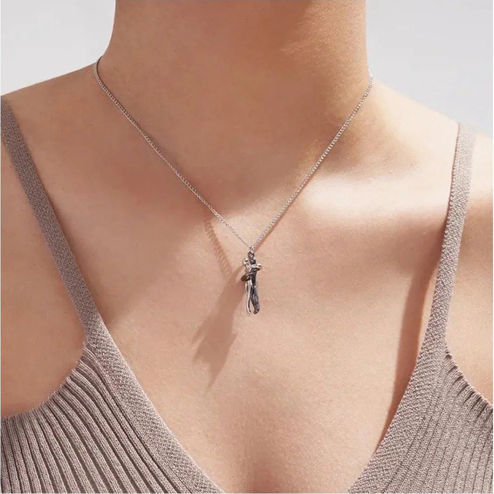 Personalised Hug Pendant Necklace with Name