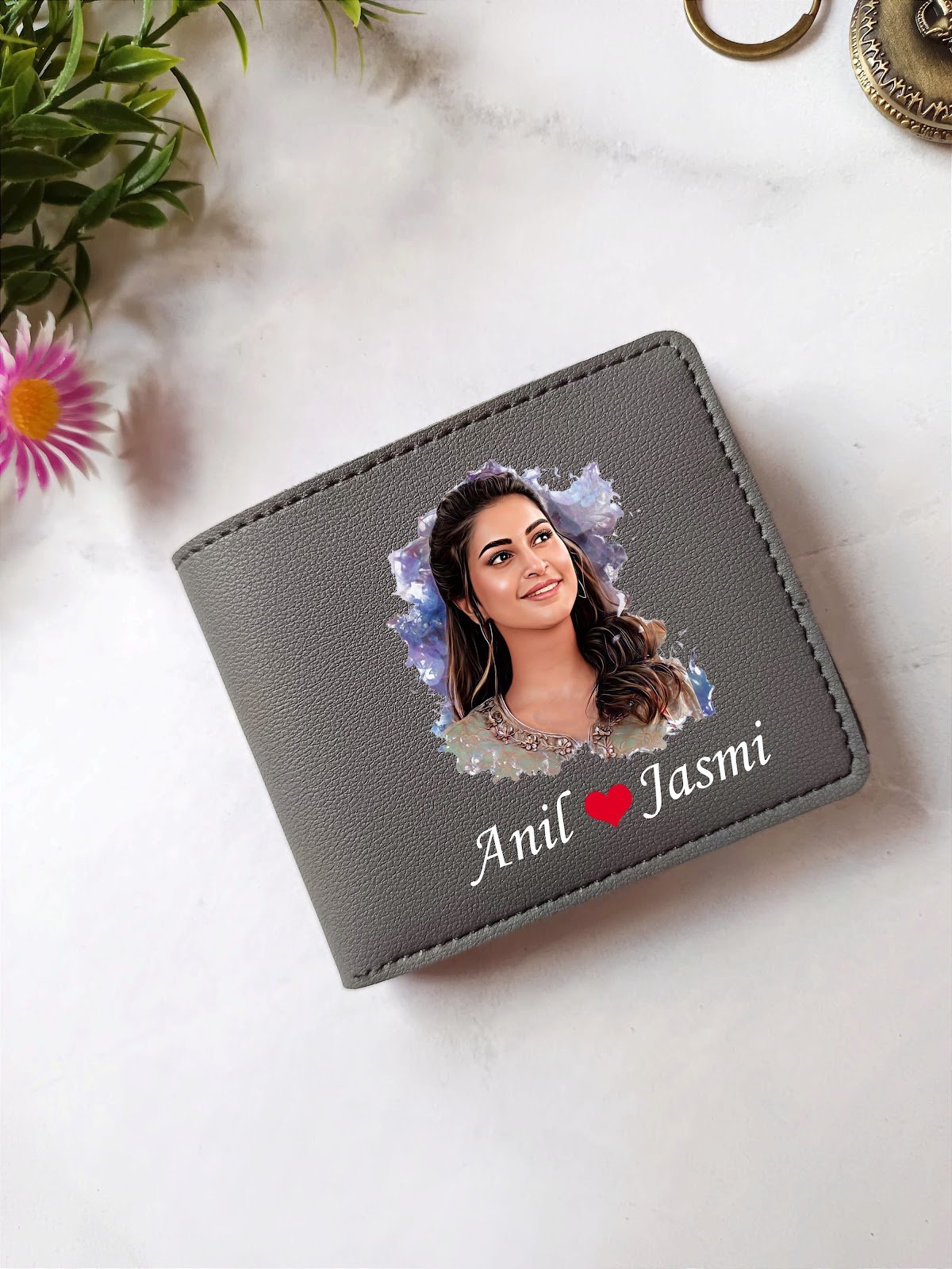 personalised imported colour photo wallet name personalised gift combo