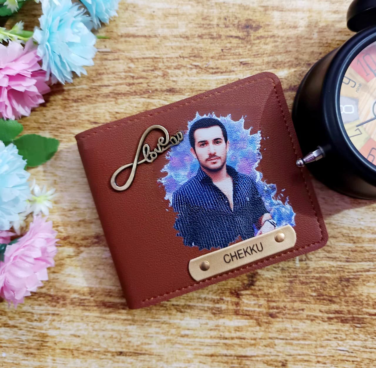 personalised imported colour photo wallet name personalised gift combo