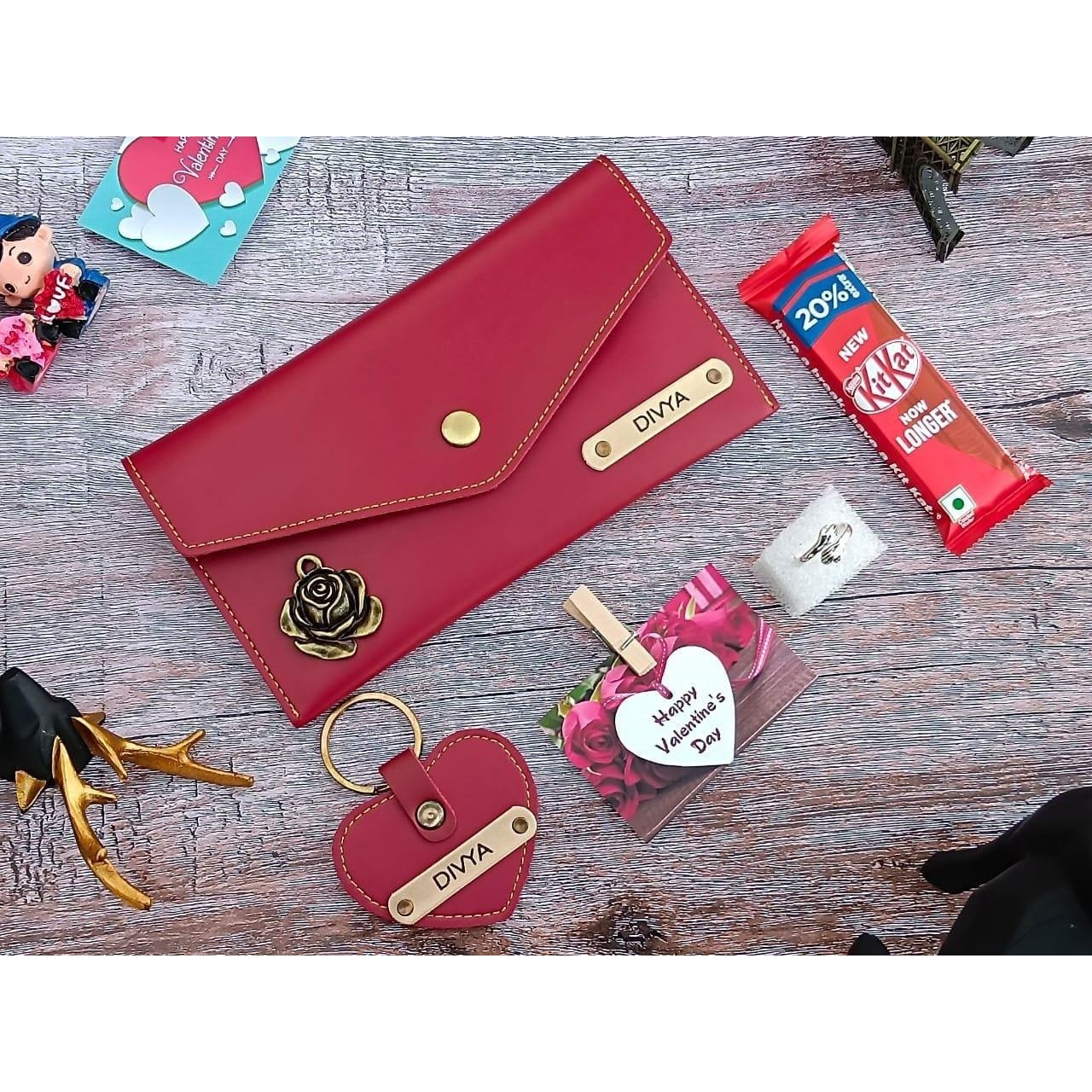 Personalised Ladies Wallet Clutch, Heart