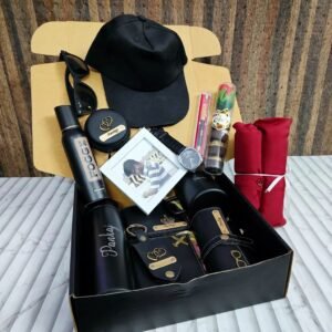 Personalised Men's 15-Piece Premium Gift Hamper – Bottle, Mug, Wallet, Cap, Watch & Perfume — gift-ready presentation suitable for special occasions