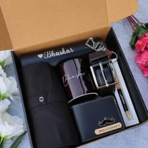 personalised mens black magic mug wallet bottle watch hamper personalised gift combo