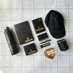 Personalised Men's Bottle, Diary, Wallet, Cap & Card Holder Gift Hamper — gift-ready presentation suitable for special occasions