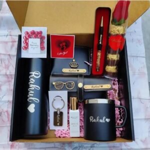 Personalised Men's Bottle, Mug, Perfume, Sunglasses & Rose Gift Hamper | Birthday Gift for Husband Boyfriend