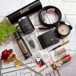 personalised mens bottle mug wallet antique watch belt gift hamper personalised gift combo