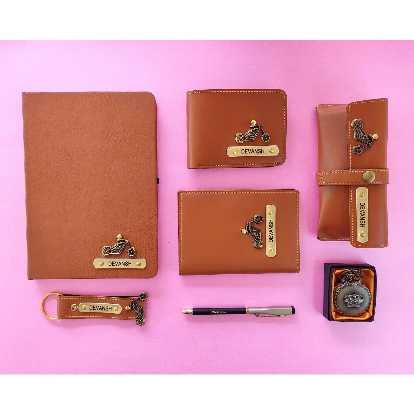 personalised mens diary antique watch pen card holder combo 2