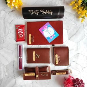 Personalised Men's Diary, Bottle, Card Holder & Watch Combo — gift-ready presentation suitable for special occasions