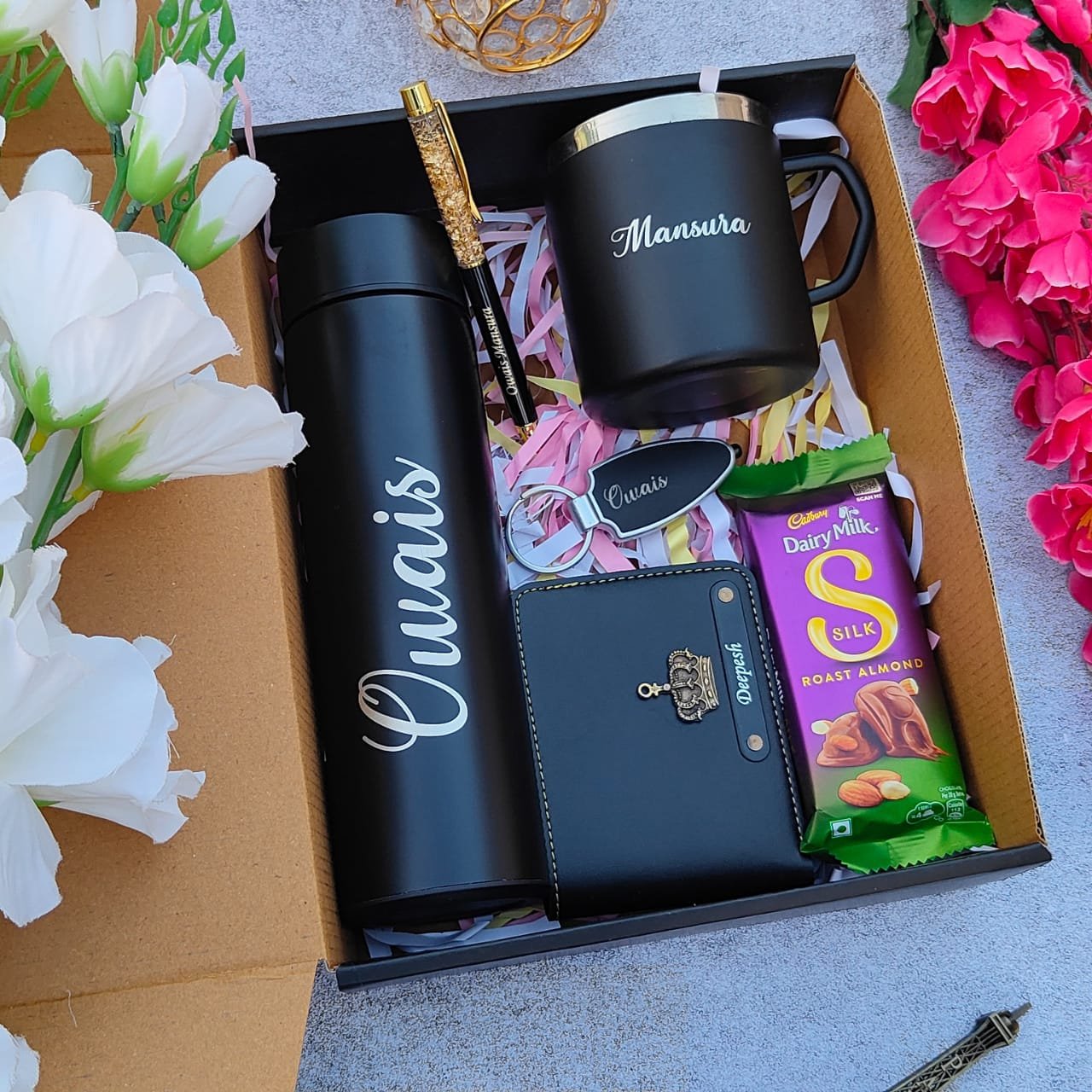 personalised mens temperature bottle wallet gift combo personalised gift combo