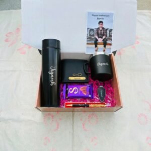 Personalised Men's Wallet, Bottle & Chocolate Gift Hamper — gift-ready presentation suitable for special occasions
