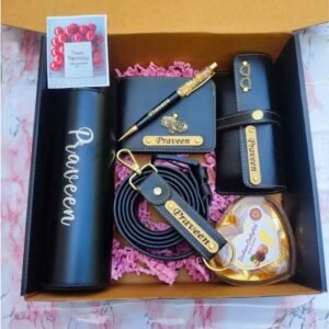 Personalised Men's Wallet, Bottle, Pen & Watch Gift Box | Birthday Gift for Husband Boyfriend