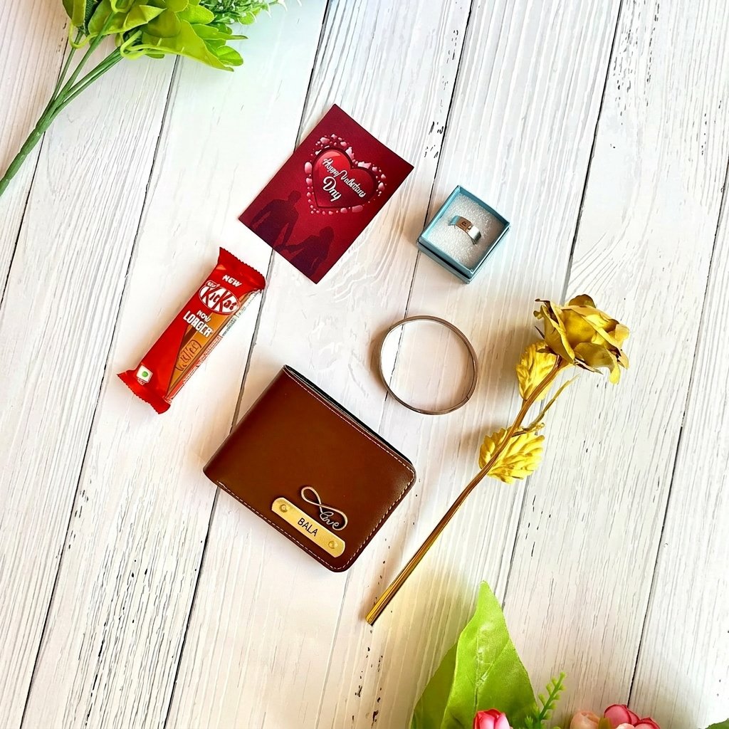 Personalised Men's Wallet, Watch, Keychain & Sunglasses Gift Combo — gift-ready presentation suitable for special occasions