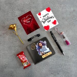 personalised nexon wallet gold rose pen chocolate valentine combo personalised gift combo