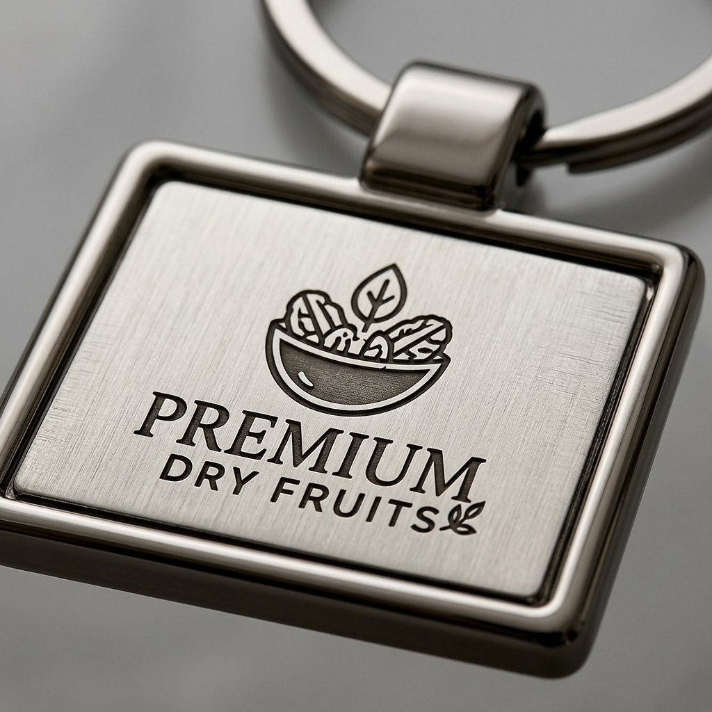 Personalised Rectangle Metal Logo Keychain — Corporate Bulk Gift — close-up detail view showing personalisation and craftsmanship