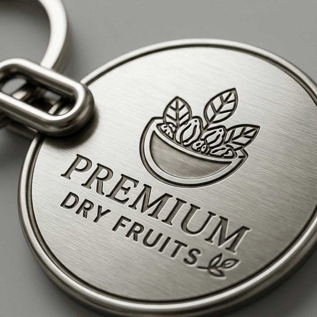 Personalised Round Metal Logo Keychain (Link Style, Silver) — Corporate Bulk Gift — close-up detail view showing personalisation and craftsmanship