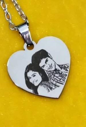 Personalised Sketch Heart Pendant Necklace