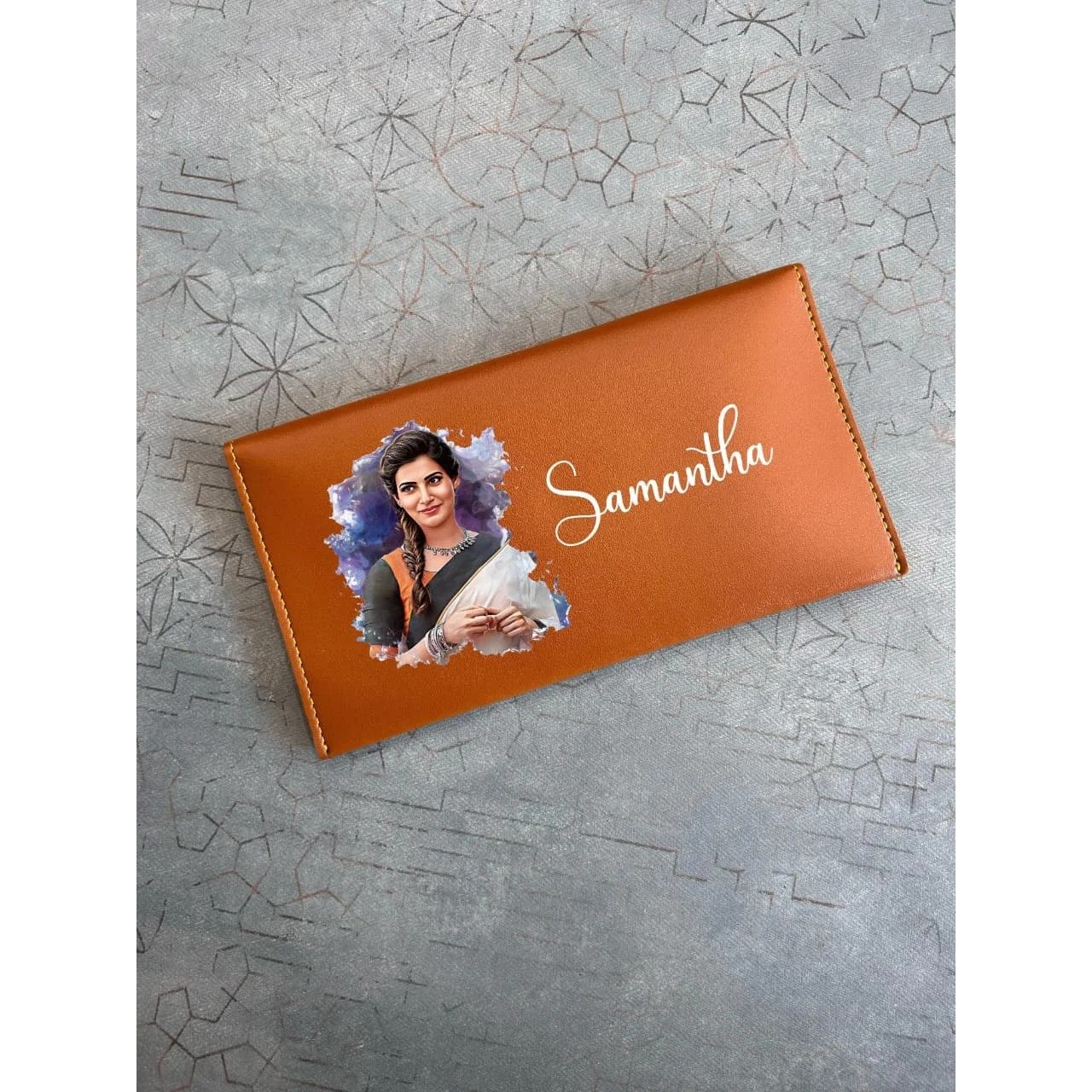 personalised sketch photo ladies clutch name 3