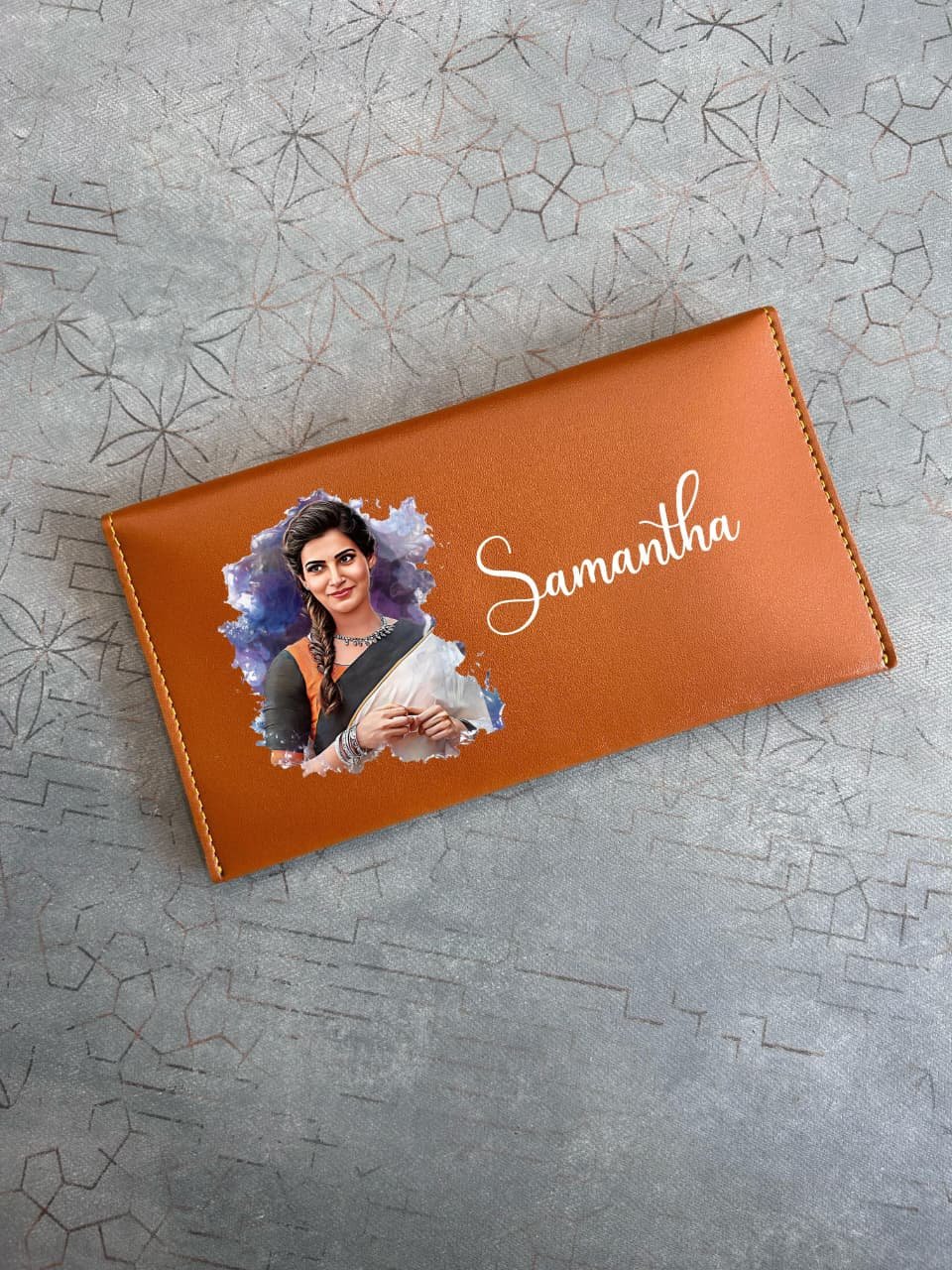 personalised sketch photo ladies clutch name personalised gift combo