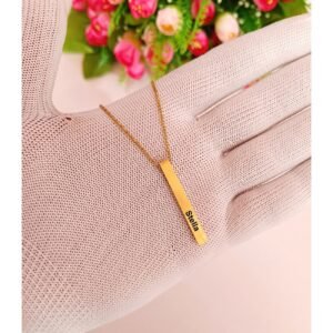 Personalised Slim Bar Pendant Necklace w