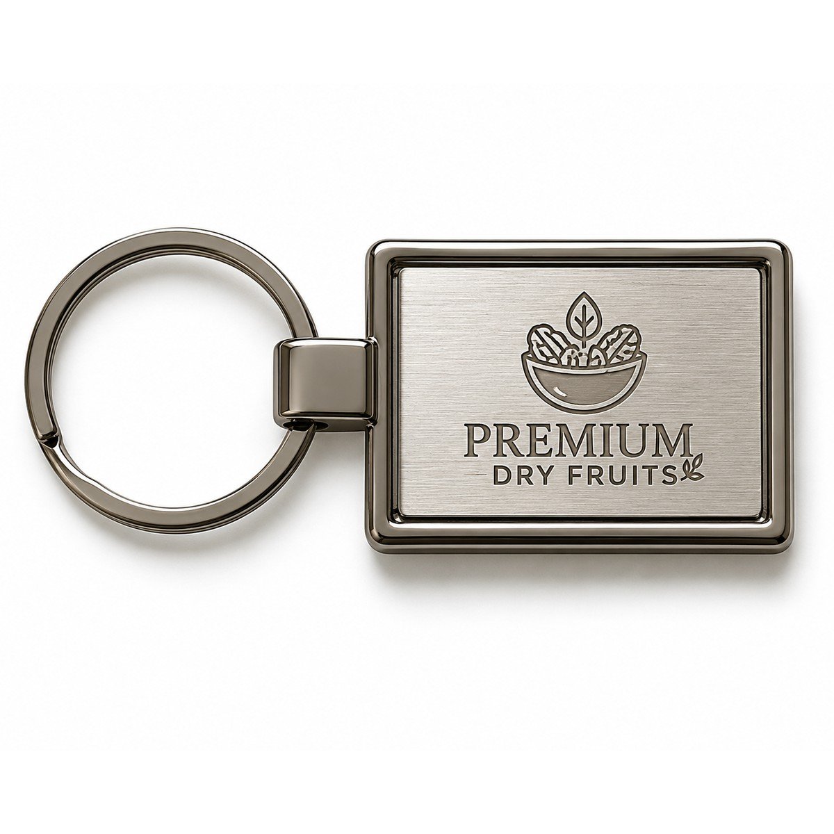 Personalised Rectangle Metal Logo Keychain for corporate bulk gifting